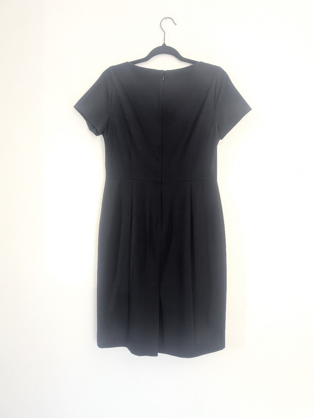 Ann Taylor Navy Square Neck Sheath Dress Size 6 Seasonless Stretch NEW - Picture 6 of 8